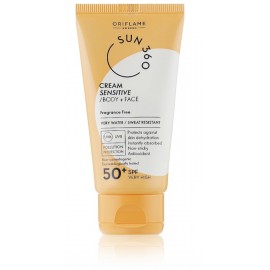 Oriflame Sun 360 Cream Sensitive Body + Face SPF50 sauļošanās līdzeklis sejai un ķermenim