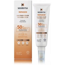 Sesderma Repaskin Silk Touch Color Facial SPF50 saules aizsarglīdzeklis sejai ar toni