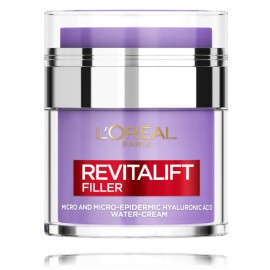 L'Oreal Paris Revitalift Filler Water-Cream ādas barjeru stiprinošs sejas krēms ar hialuronskābi