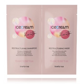 Inebrya Ice Cream Keratin šampūns un matu maska ​​(2 gab. x 15 ml.)