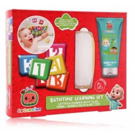 Cocomelon Bathtime Learning Set набор детский (карточки с цифрами и буквами + пена для ванны 100 мл + пакетик)