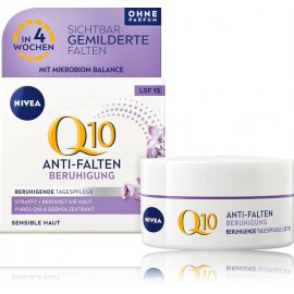 Nivea Q10 Soothing SPF15 aizsargājošs dienas sejas krēms pret grumbām jutīgai ādai