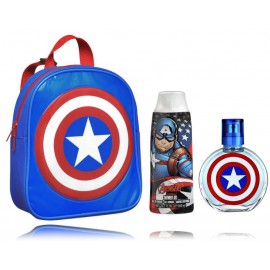 Marvel Captain America komplekts bērniem (50 ml. EDT + 300 ml. dušas želeja + mugursoma)