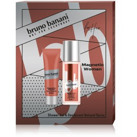 Bruno Banani Magnetic Woman komplekts sievietēm (75 ml. aromatizēts dezodorants + 50 ml. dušas želeja)