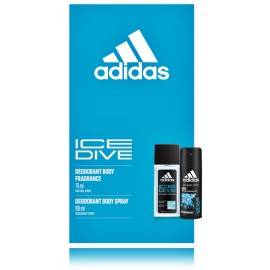 Adidas Ice Dive komplekts vīriešiem (75 ml. aromatizēts dezodorants + 150 ml. izsmidzināms dezodorants)