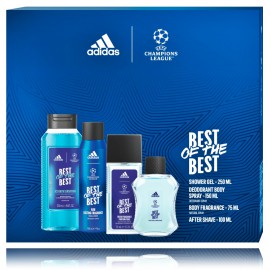 Adidas UEFA Champions League Best Of The Best komplekts (100 ml. losjons + 75 ml. un 150 ml. dezodorants + 250 ml. dušas želeja)