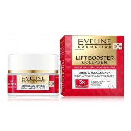 Eveline Lift Booster Collagen Strongly Smoothing Cream-Wrinkle Filler 40+ pretgrumbu sejas krēms