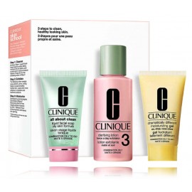 Clinique 3 Step Skin Care System sejas kopšanas komplekts (sejas ziepes + tīrīšanas losjons + mitrinošs gēls)