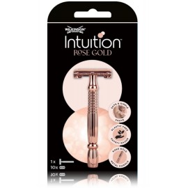 Wilkinson Sword Intuition Double Edge Rose Gold Razor skuveklis sievietēm + 10 gab. žiletes