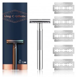 Gillette King Double Edge Safety Razor бритва мужская + 5 шт. лезвие бритвы