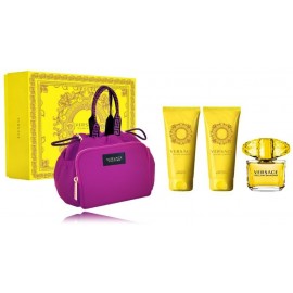 Versace Yellow Diamond набор для женщин (90 мл. EDT + 100 мл. гель для душа + 100 мл. лосьон для тела + косметичка)