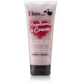 I Love Strawberries & Cream Exfoliating Shower Smoothie ķermeņa skrubis