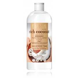 Eveline Rich Coconut Miccelar Water + Toner 2in1 mitrinošs kokosriekstu micelārais ūdens un toniks vienā