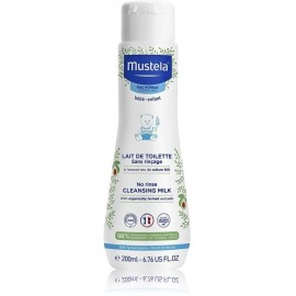 Mustela Bebe No Rinse Cleansing Milk neskalojams sejas un ķermeņa attīrošais pieniņš bērniem