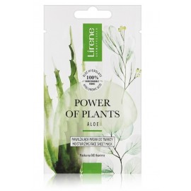 Lirene Power Of Plants Aloe Moisturizing Face Sheet Mask mitrinoša lokšņu sejas maska