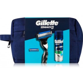 Gillette Mach3 набор мужской (бритва + 2 сменные головки + гель для бритья 200 мл. + косметичка)