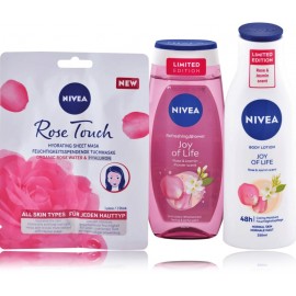 Nivea Joy Of Life набор для женщин (лосьон для тела 250 мл + гель для душа 250 мл + тканевая маска для лица 1 шт.)