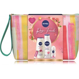 Nivea Rose Touch komplekts(50 ml. antiperspirants+ 250 ml. želeja + 400 ml. losjons + 4,8 g. lūpu balzams + maciņš)