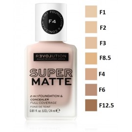 Makeup Revolution Relove Super Matte Foundation grima pamats