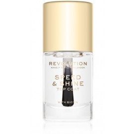 Makeup Revolution Speed ​​& Shine Top Coat nagu lakas virskārta