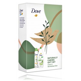 Dove Naturally Caring Gift Set komplekts ķermeņa kopšanai (250 ml. dušas želeja + 150 ml. izsmidzināms antiperspirants)