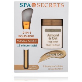 Xpel Spa Secrets Almond & Oat 2in1 Polishing sejas komplekts (140 ml maska/skrubis + silikona birstīte)