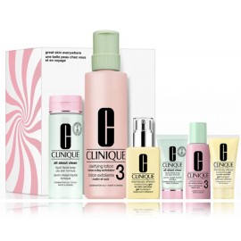 Clinique Great Skin Everywhere sejas komplekts (200 ml un 30 ml ziepes + 487 ml un 60 ml losjons + 125 ml un 30 ml gēls)