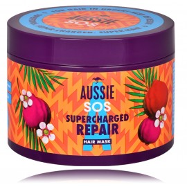 Aussie SOS Supercharged Repair Hair Mask atjaunojoša maska ​​stipri bojātiem matiem