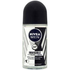 Nivea Men Invisible Black & White rullīša antiperspirants vīriešiem 50 ml.