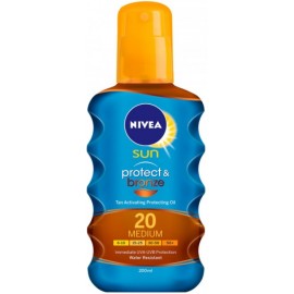 Nivea Sun Protect & Bronze saulesaizsargājoša izsmidzināma eļļa ar SPF20 200 ml.