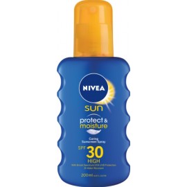 Nivea Sun Protect & Moisture mitrinošs sprejs pret sauli ar SPF30 200 ml.