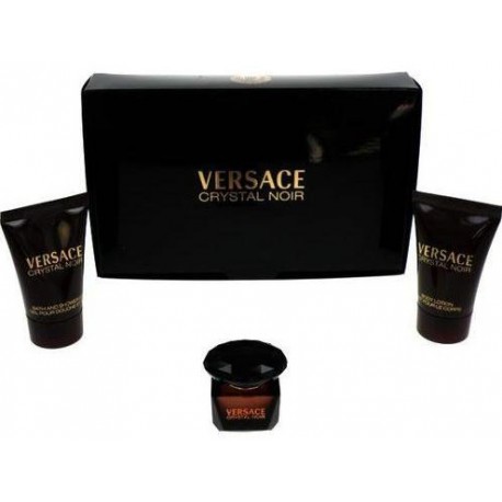 Versace Crystal Noir mini komplekts sievietēm (5 ml. + 25 ml. ķermeņa losjons + 25 ml. dušas želeja)