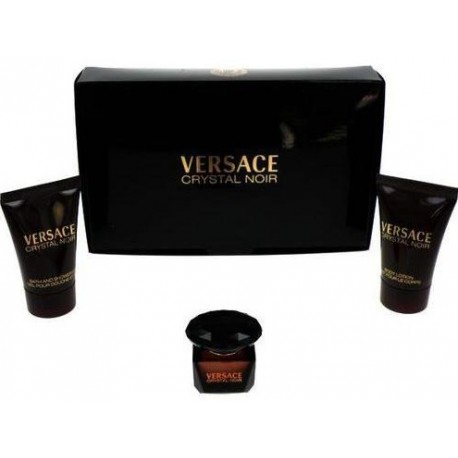Versace Crystal Noir мини набор для женщин (5 мл. + 25 мл. лосьон для тела + 25 мл. Гель для душа)