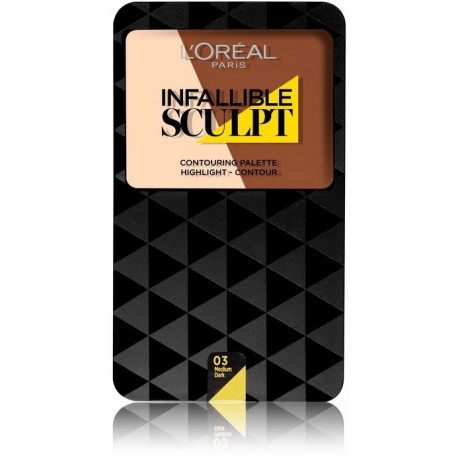 Loreal Infallible Sculpt Contouring sejas konturēšanas palete 03 Medium/Dark