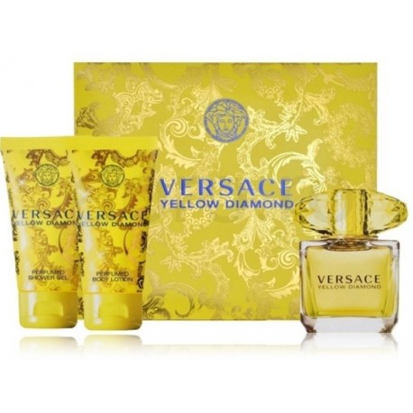 Versace Yellow Diamond набор для женщин (50 мл. EDT + 50 мл. лосьон для тела + 50 мл. Гель для душа)