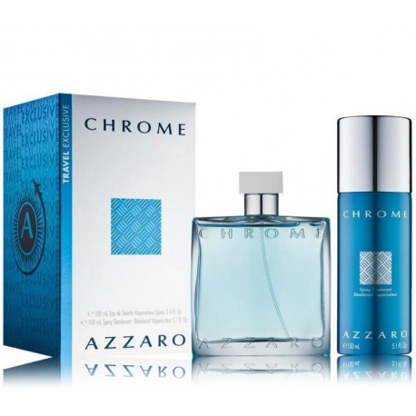 Azzaro Chrome komplekts vīriešiem (100 ml. EDT + 150 ml. pūšams dezodorants)