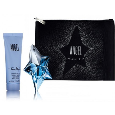 Thierry Mugler Angel komplekts sievietēm (25 ml. EDP + 50 ml. ķermeņa losjons + kosmētikas maciņš)