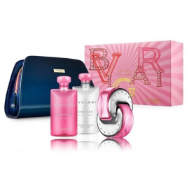 Bvlgari Omnia Pink Sapphire komplekts sievietēm (65 ml. EDT + 75 ml. ķermeņa losjons + 75 ml. dušas želeja + kosmētikas maciņš)