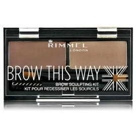 Rimmel Brow This Way komplekts uzacu 2,4 g. krāsa Medium Brown (uzacu vasks + ēnas + otiņas)