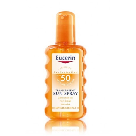 Eucerin Sun Spray Transparent izsmidzināms ķermeņa sprejs aizsardzībai pret sauli ar SPF50 200 ml.