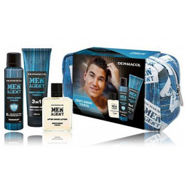 Dermacol Men Agent Gentleman Touch komplekts vīriešiem (250 ml. dušas želeja + 150 ml. dezodorants + 100 ml. losjons pēc skūšanās)