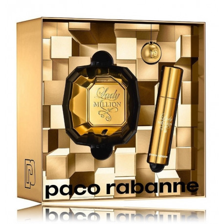 Paco Rabanne Lady Million komplekts sievietēm (50 ml. EDP + 10 ml. EDP + atslēgu piekariņš)