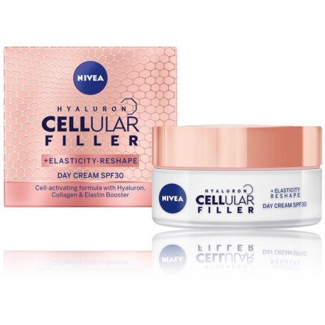 Nivea Hyaluron CELLular Filler Reshape SPF30 dienas krēms pretgrumbu 50 ml.