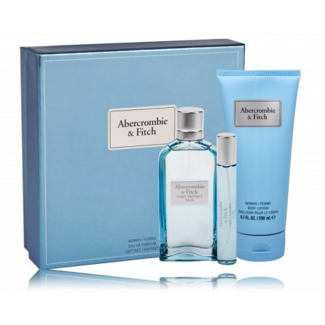 Abercrombie & Fitch First Instinct Blue for Her komplekts sievietēm (100 ml. EDP + 15 ml. EDP + ķermeņa losjons 200 ml.)