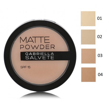 GABRIELLA SALVETE Matte Powder SPF15 kompaktais pūderis 8 g.