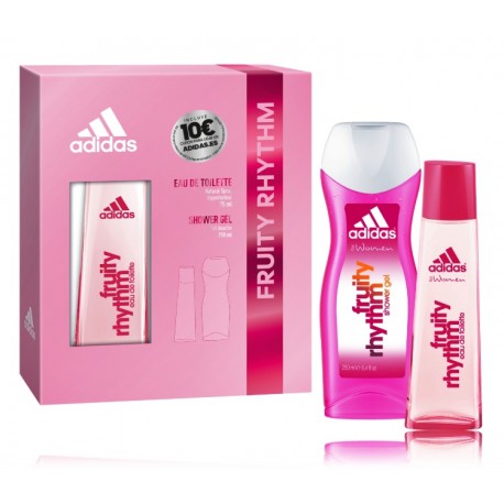 Adidas Fruity Rhythm komplekts sievietēm (75 ml. EDT + dušas želeja 250 ml.)