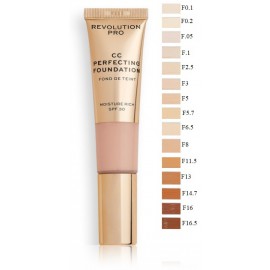 Makeup Revolution CC Cream Perfecting Foundation SPF30 meikapa bāze sausai/kombinētai ādai 26 ml