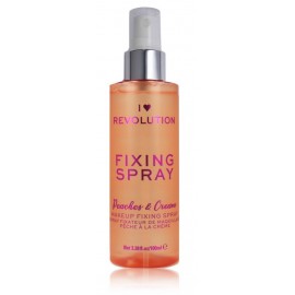 Makeup Revolution I Heart Revolution Fixing Spray Peaches & Cream meikapa fiksators 100 ml